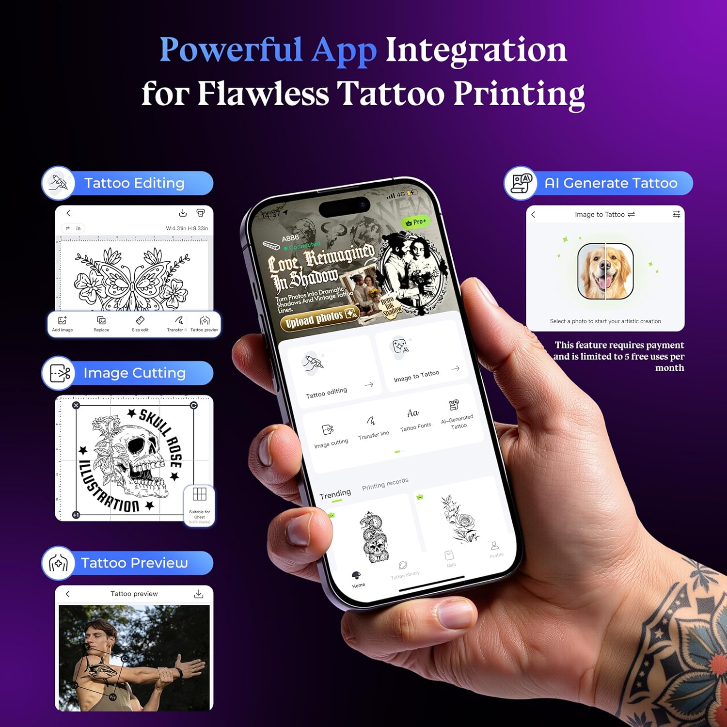 Thumbnail 5 de Itari A886 Tattoo Stencil Printer Kit — 10 pcs stencil printer 🖨