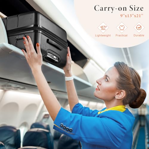 Detalle 2 de Sweetcrispy 21 Inch Carry On Luggage with Spinner Wheels