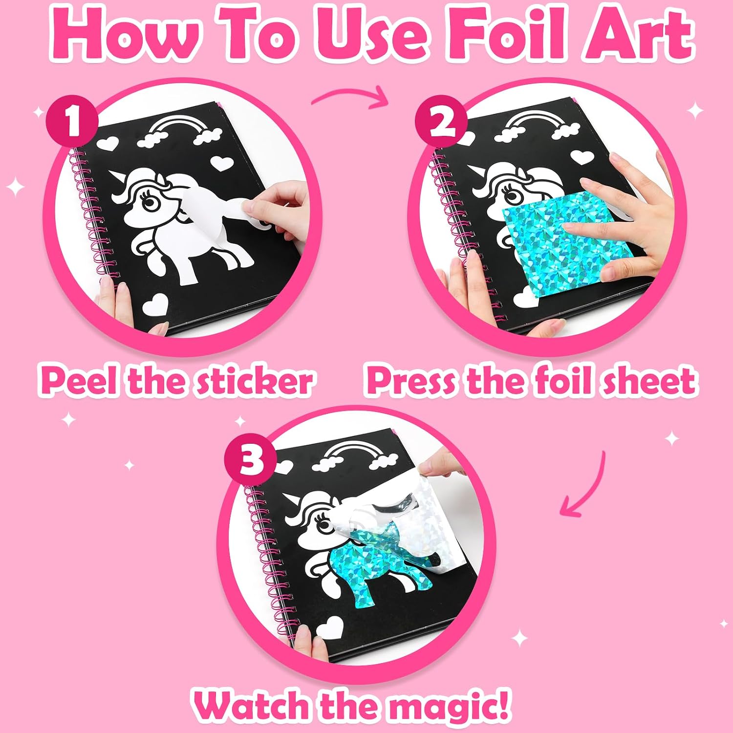 Thumbnail 4 de LIKYMO Foil Art craft book for kids 80 sheets