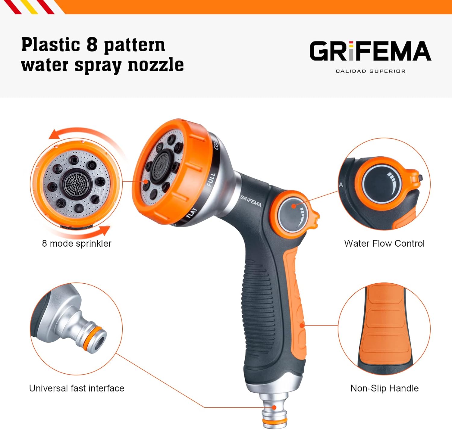 Thumbnail 2 de GRIFEMA GE1303 pistolet arrosage 8 modes