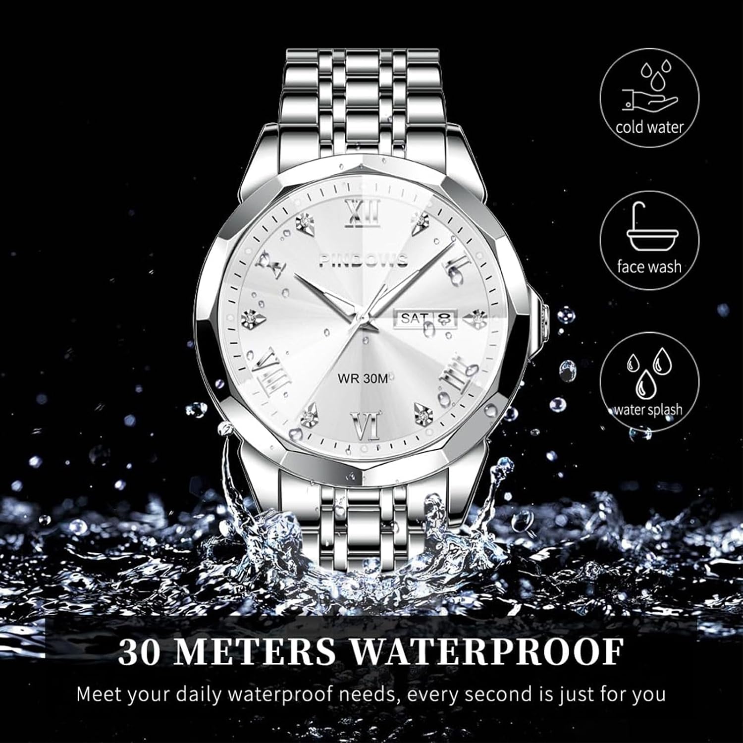 Thumbnail 3 de PINDOWS Luxusuhren Herren Quarz-Chronograph