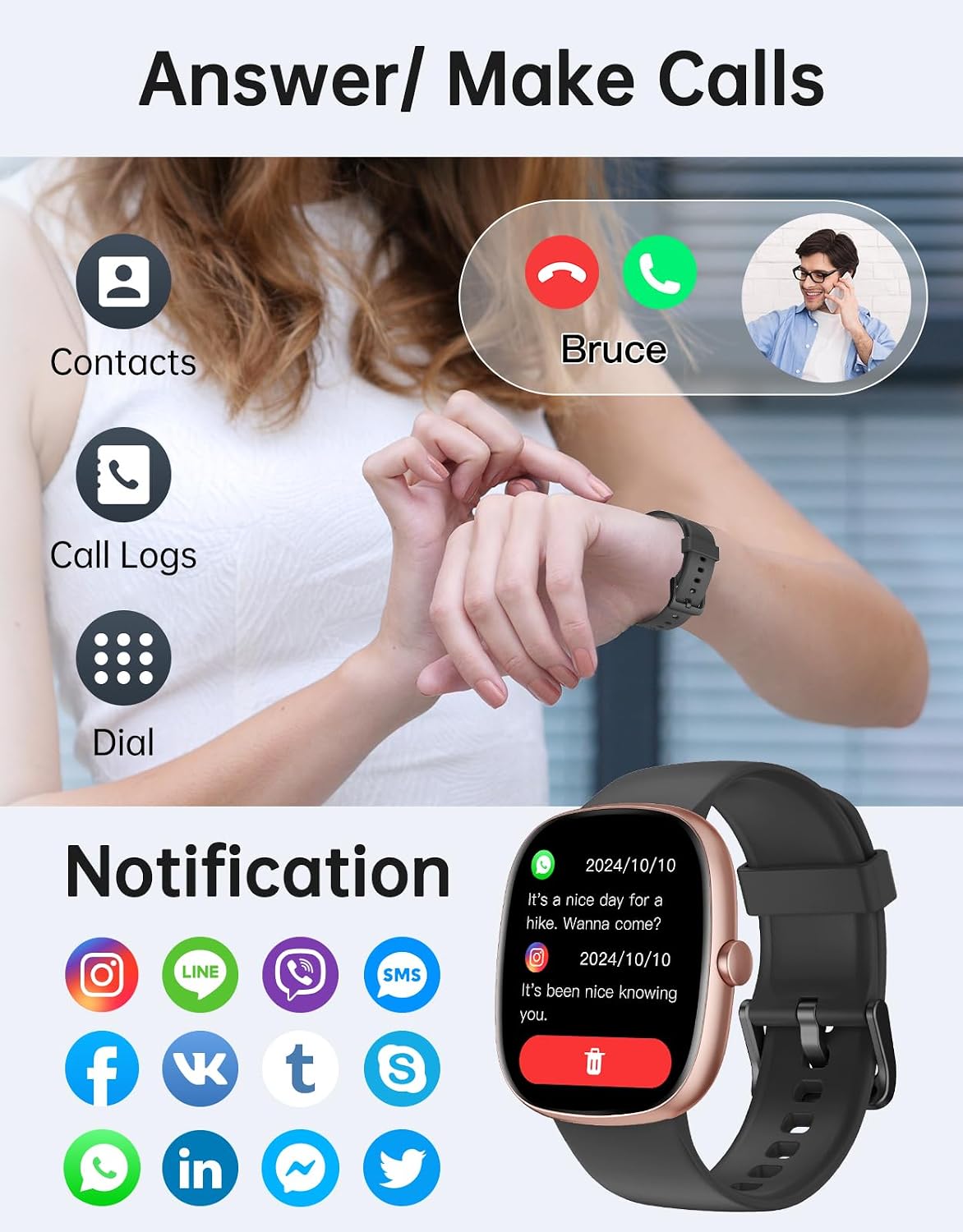 Thumbnail 1 de HUAKUA Smartwatch fitness con IP68