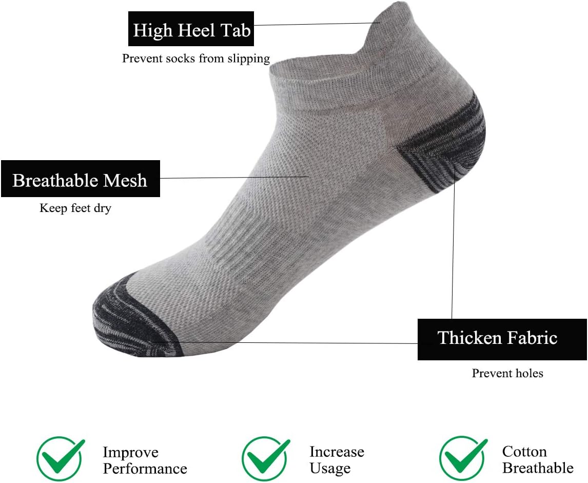 Detalle 2 de Trainer Socks for Men and Women: Cotton Sports Socks with Non-slip Ankle Support