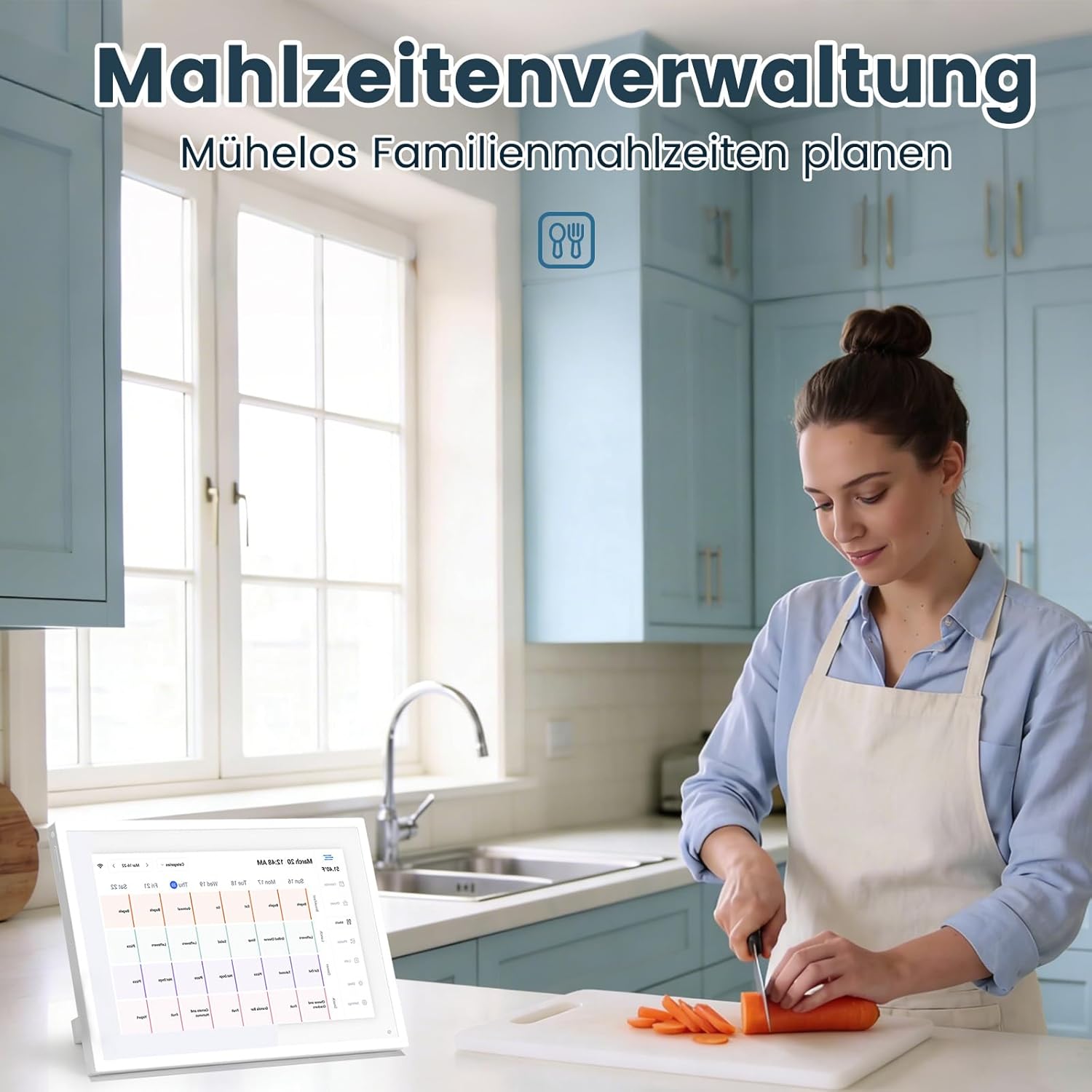 Detalle de Ekasoco 10,1-Zoll digitaler Kalender mit Touchscreen (32 GB, WiFi) für Familie & Zuhause