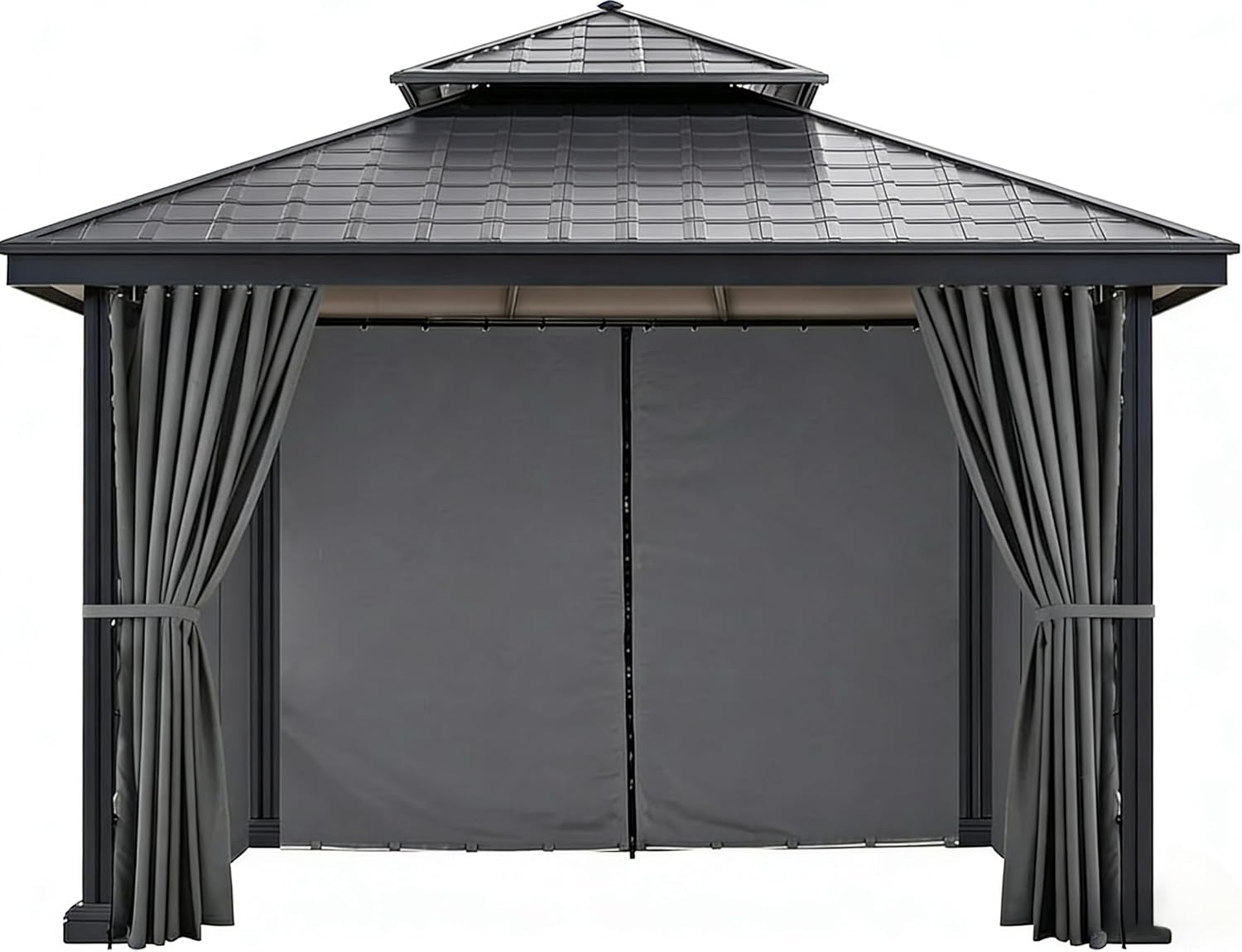 Detalle de NICETOWN 10' x 12' Gazebo Curtains, 4 Zippered Waterproof Panels, Grey