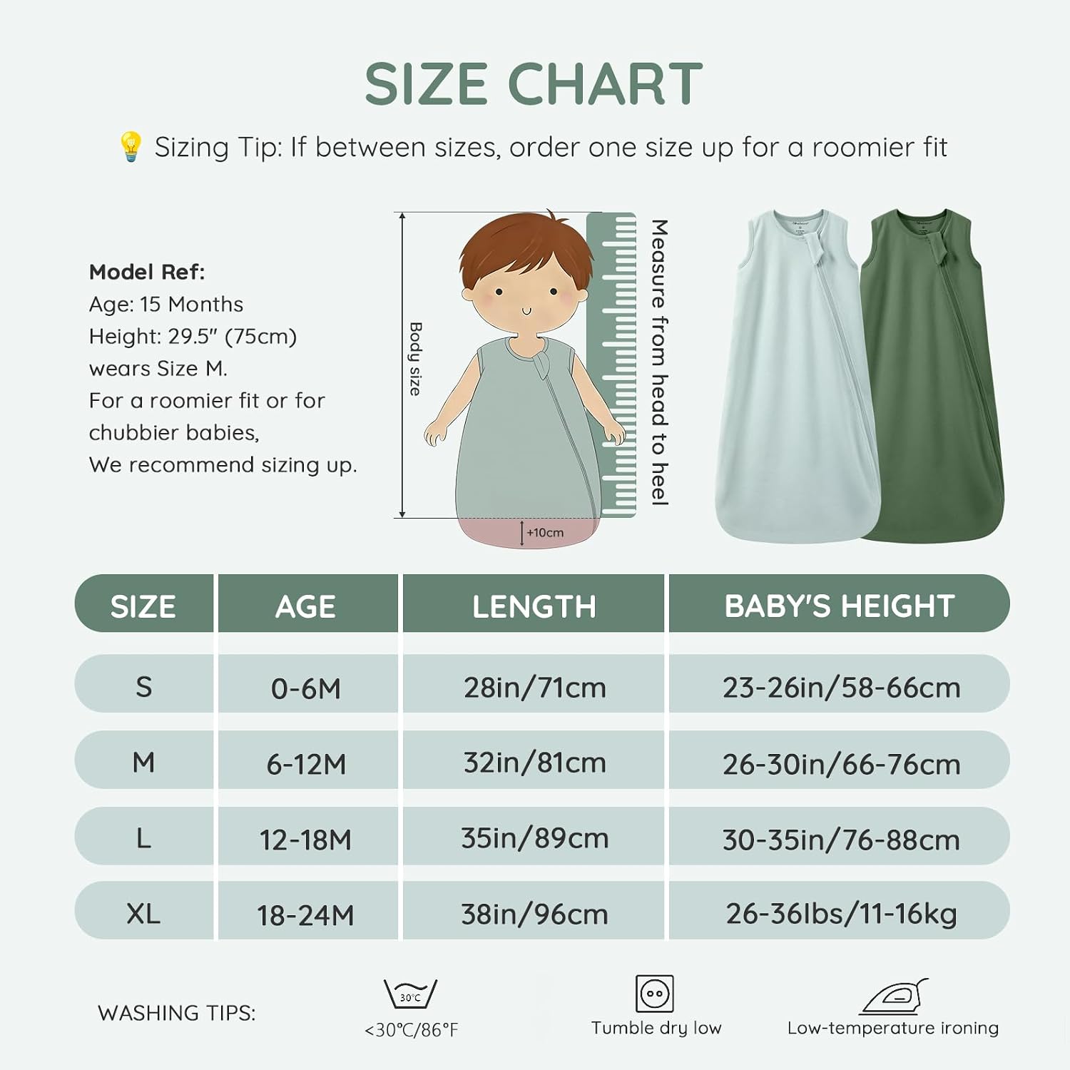 Thumbnail 6 de Mosebears Sacco Nanna 0.5 Tog in Cotone per Neonati – 70/78/85/95 cm, Estate
