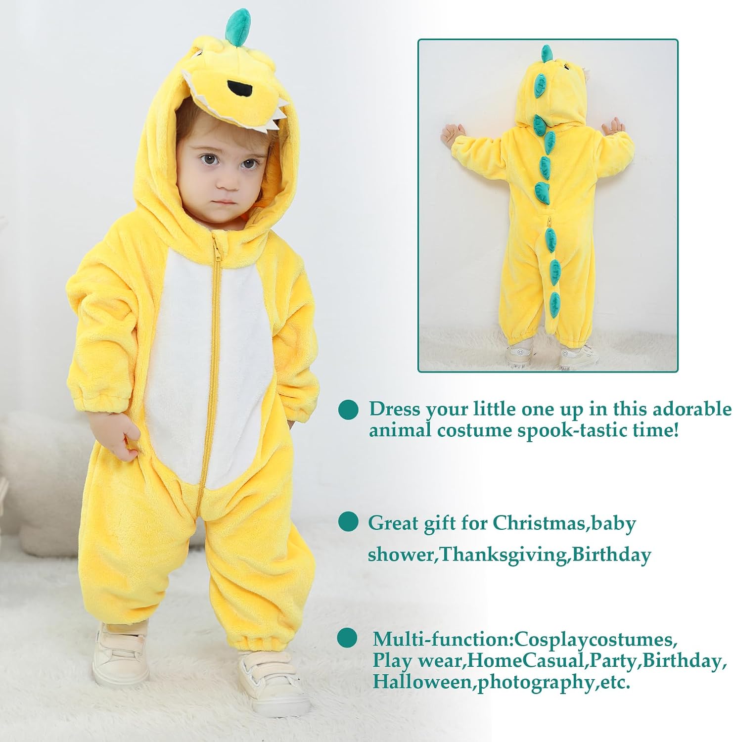 Detalle de Toddler Dinosaur Costume in Polyester Flannel