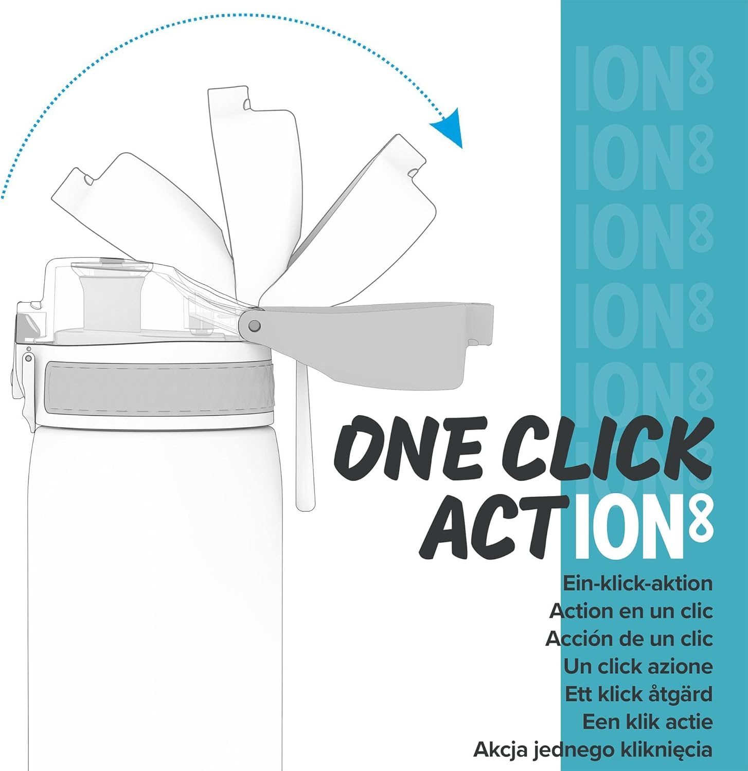Detalle de ION8 Lightweight Steel Kids Water Bottle, 400ml (13oz) – Leakproof & Dishwasher Safe