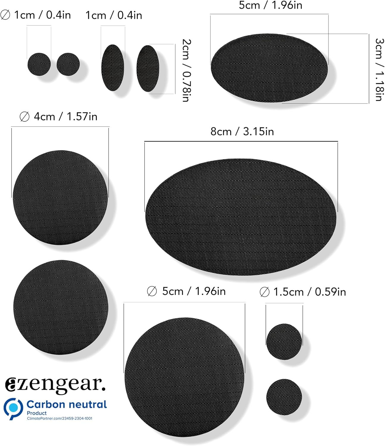 Detalle 2 de aZengear Toppe di riparazione autoadesive impermeabili (11 pezzi) per piumini, tute da sci, scarpe e tappezzeria