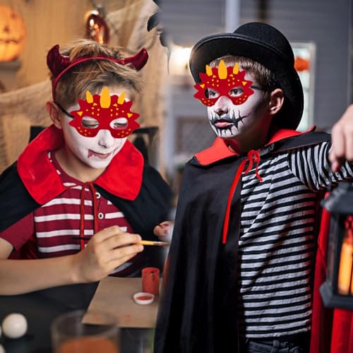 Detalle 2 de Ecloud Shop Mantello di Halloween per bambini, double face nero e rosso, 80 cm