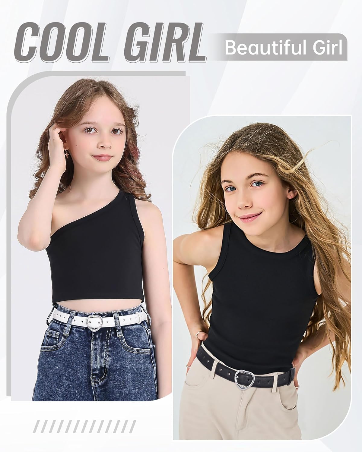 Thumbnail 1 de Coubeau 2 Pezzi Cintura Bambino Elastica Intrecciata con Cuore – Regolabile