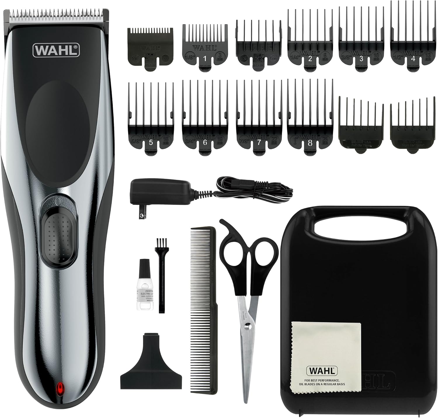 Detalle de Wahl 79434 Rechargeable Hair Clipper Kit, Cord/Cordless, 12 Guards