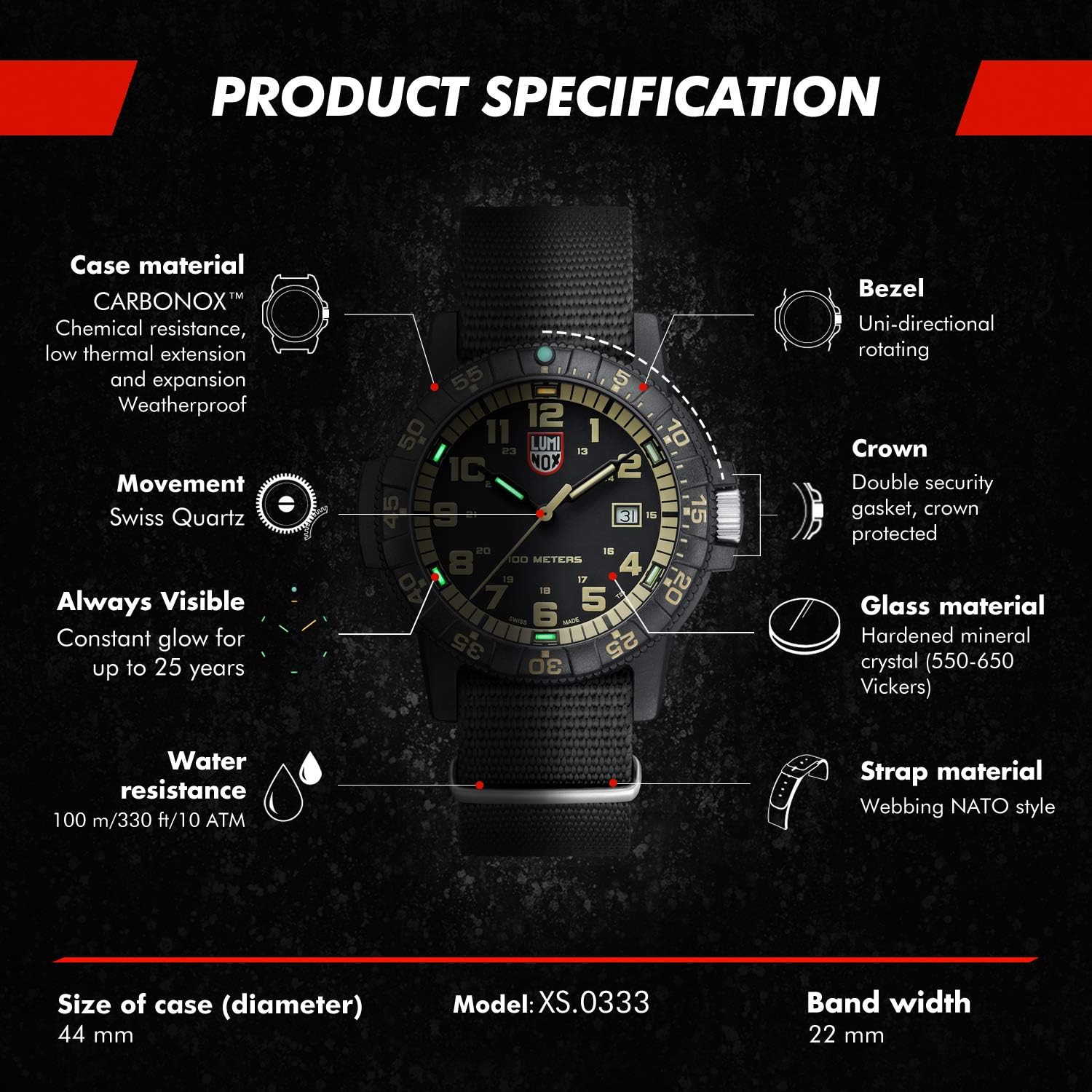Thumbnail 2 de Luminox Leatherback Giant 44mm reloj militar