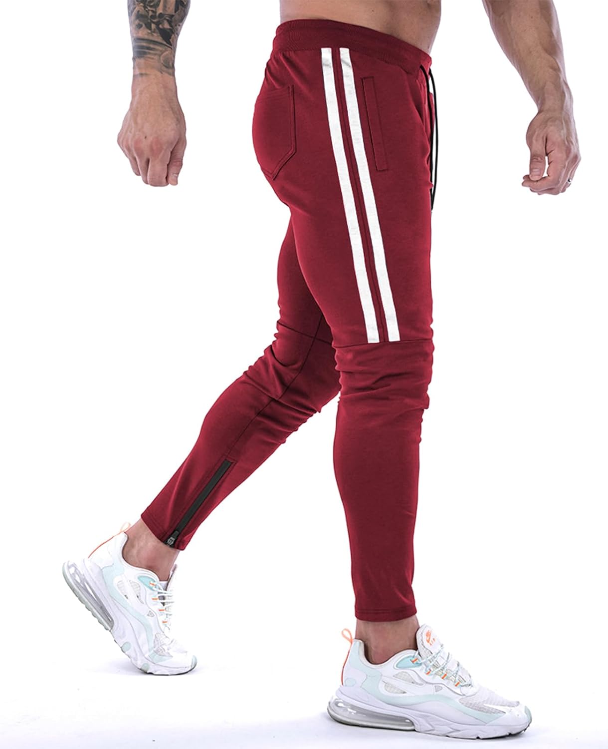 Detalle 2 de Suwangi Pantaloni Tuta Uomo Slim Fit con Tasche Zip