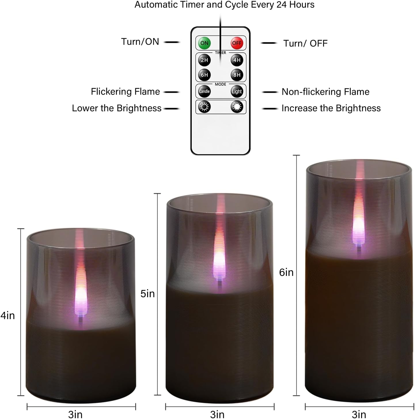Detalle de Kakoya Flameless LED Candles, Set of 3
