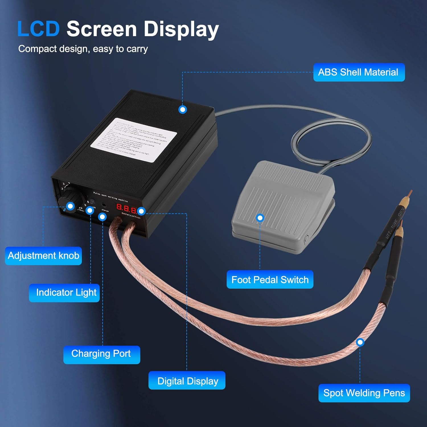 Thumbnail 5 de Saldatore a punti a batteria portatile 8000W con pedale e doppia uscita