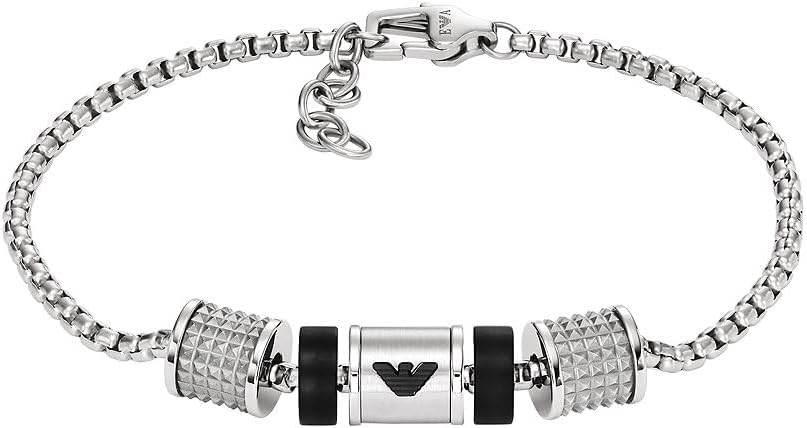 Thumbnail 4 de Emporio Armani Bracciale da uomo in acciaio inossidabile bicolore con chiusura a moschettone
