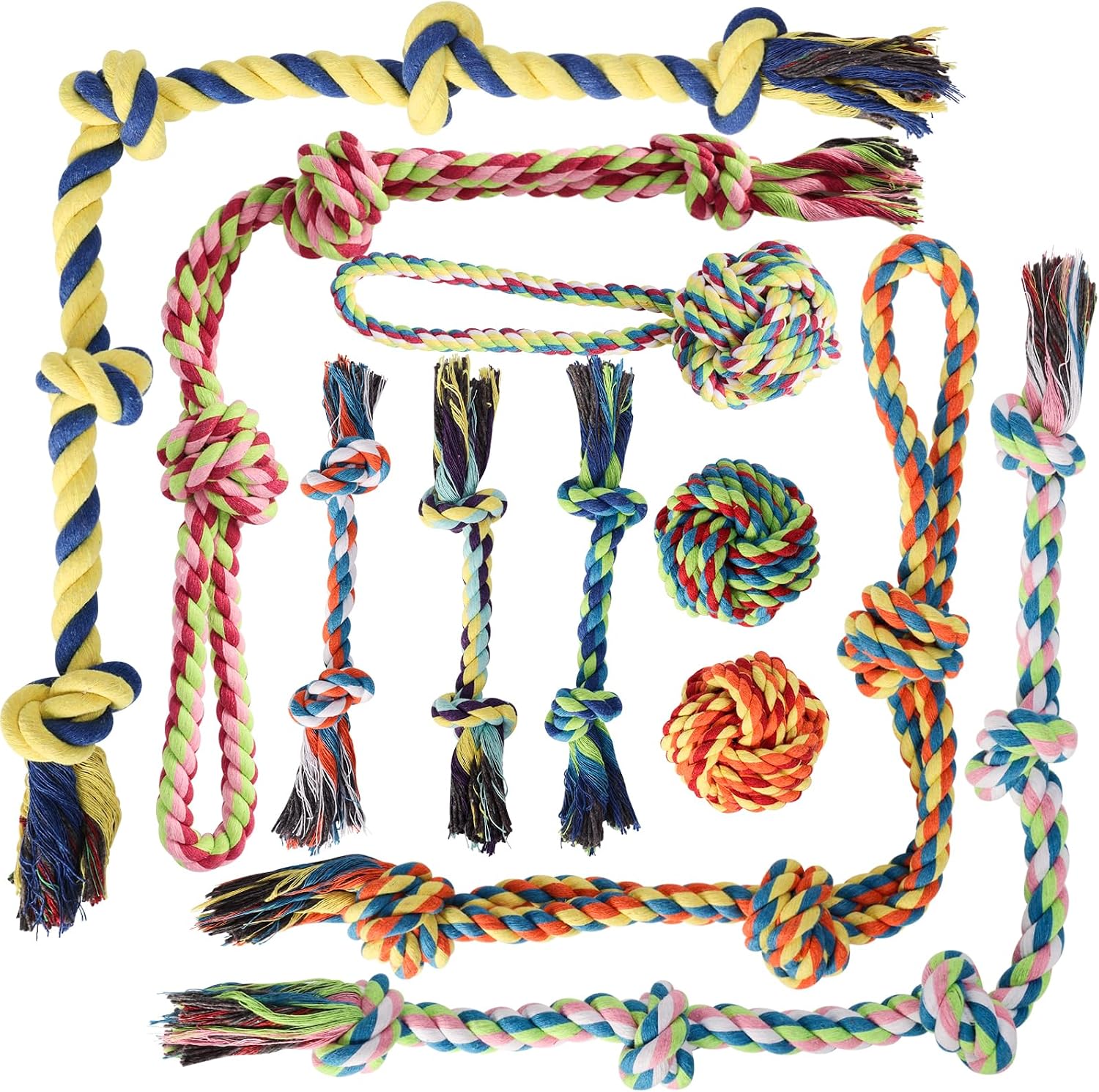 Aitmexcn 10 Pack Rope Toys for Small and Medium Dogs