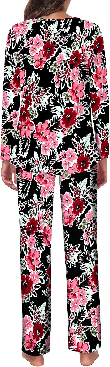 Detalle 2 de Tencede Women's Pajama Set with Square Neck, Long Sleeves and Pockets