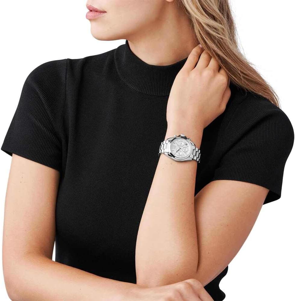 Detalle 2 de Michael Kors Montre pour Femme Bradshaw 43 mm : chronographe à quartz, bracelet acier inox