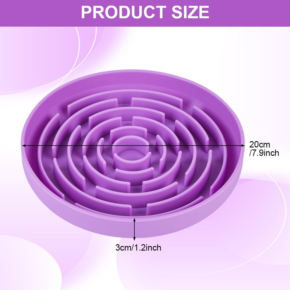 Detalle de OFFCUP Slow Feeder Dog Bowl (Purple) – silicone anti-choke, anti-bloat slow food bowl with suction cup