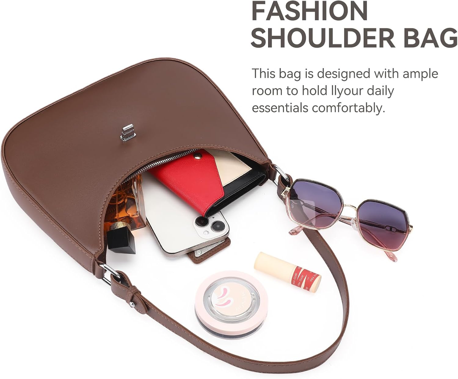 Detalle 2 de GOIACII Tote Hobo Bag for Women – Classic Crescent Crossbody-Style Handbag in PU Leather