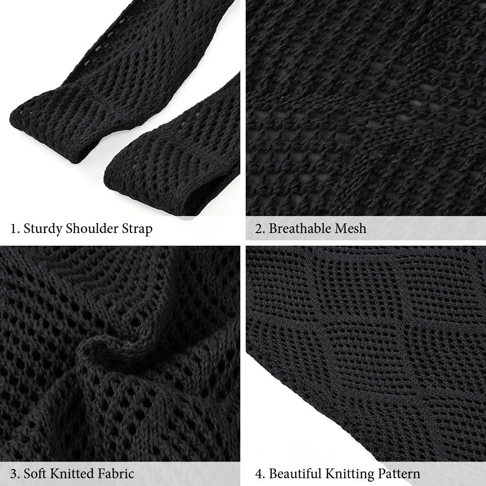 Thumbnail 4 de Aucuu Women Knitted Handbags: Retro Hollow Woven Shoulder Bag