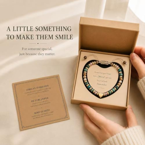 Thumbnail 1 de Lueaurra Natural Stone Crystal Bracelet, Adjustable Fit and Gift Box