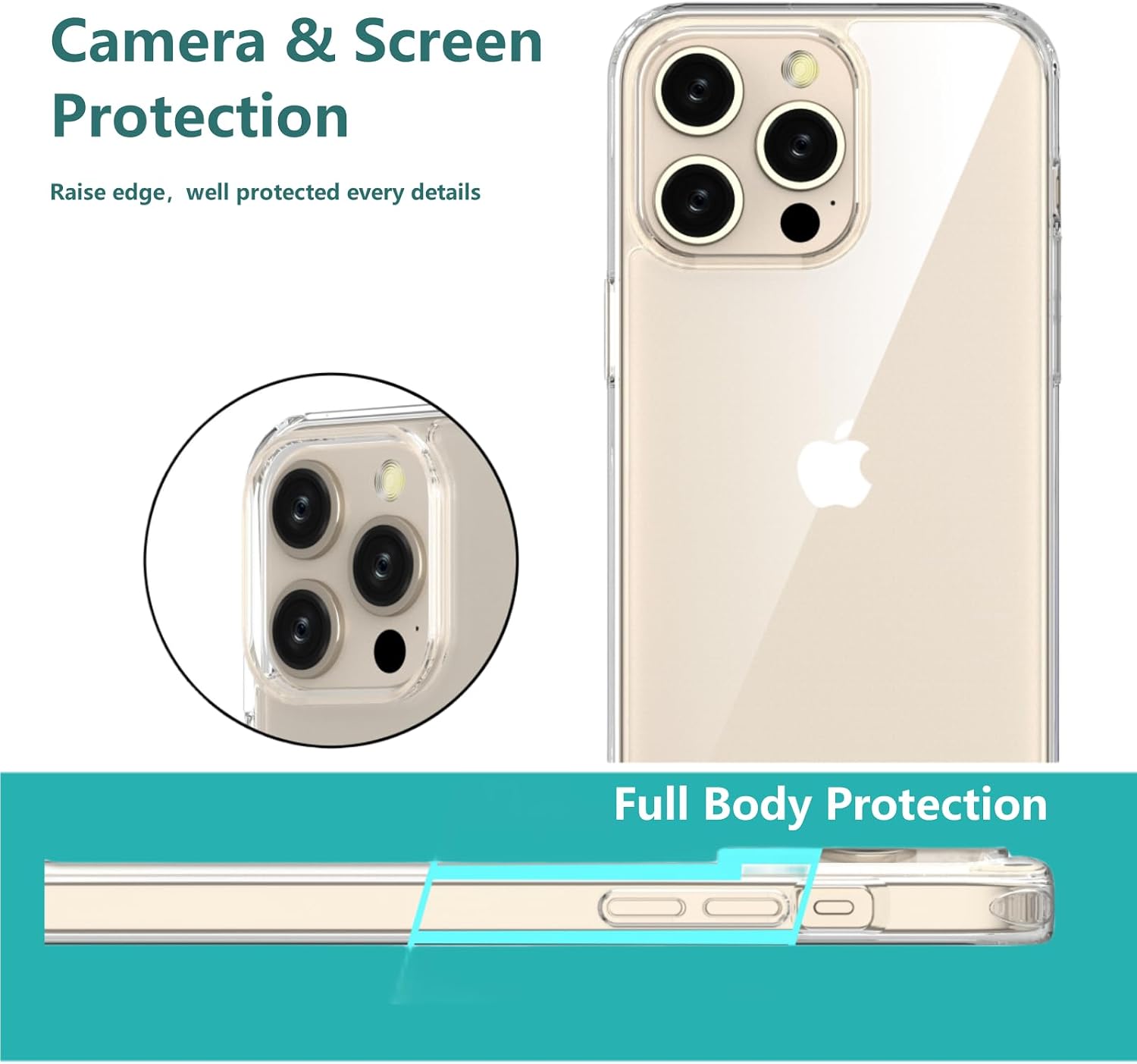 Detalle de OLEPHY Funda Transparente con Correa para iPhone 16 Pro