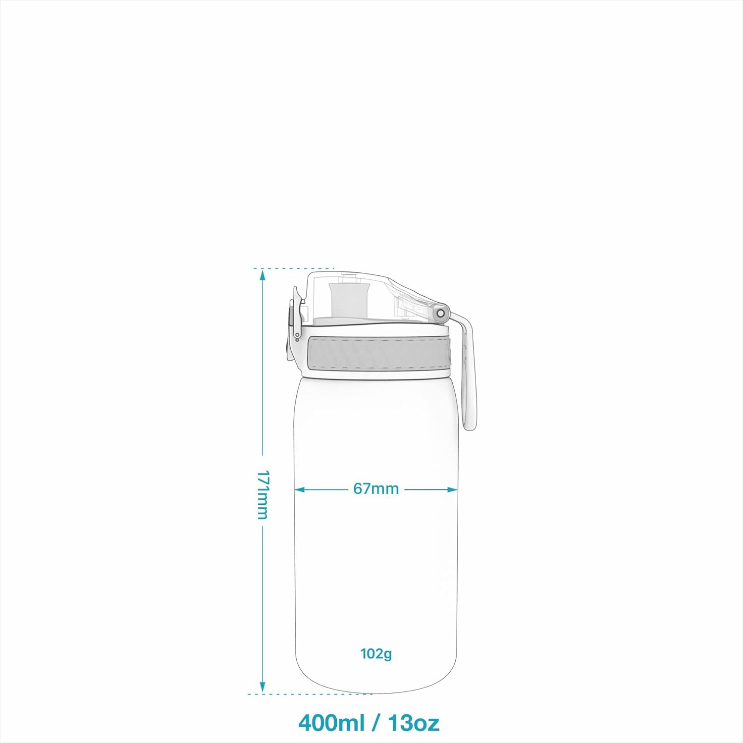 Detalle de ION8 Kinder Trinkflasche 350 ml – Auslaufsicher, Einhandöffnung, BPA-frei, Rosa Blüte