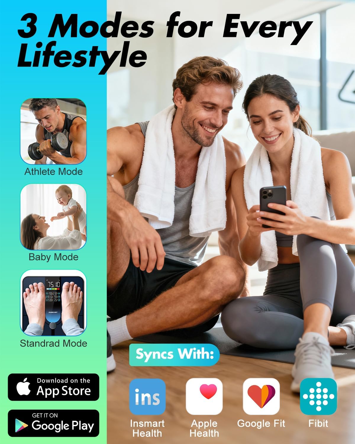 Thumbnail 6 de INSMART Smart Body Composition Scale with Colour Display, BMI and Heart Rate