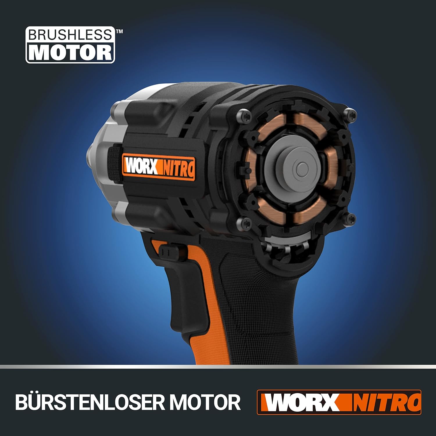 Detalle de WORX WX272.9 Nitro Brushless Akku-Schlagschrauber 20V (bis 300 Nm) mit 3-Gang-Getriebe & LED – ohne Akku & Ladegerät