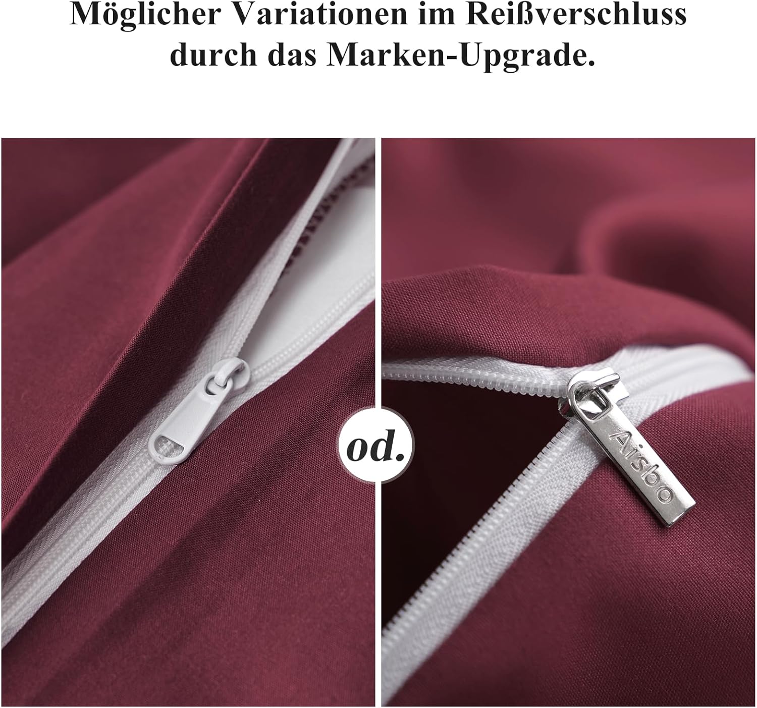 Thumbnail 4 de Aisbo Bettwäsche-Set 200x220 cm, 3-teilig, Rot – Mikrofaser, Reißverschluss, ÖKO-TEX