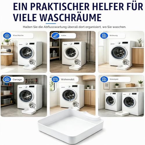 Detalle de FLYGRRIV Auffangschale für Waschmaschinen – universell passende Auffangwanne aus PP