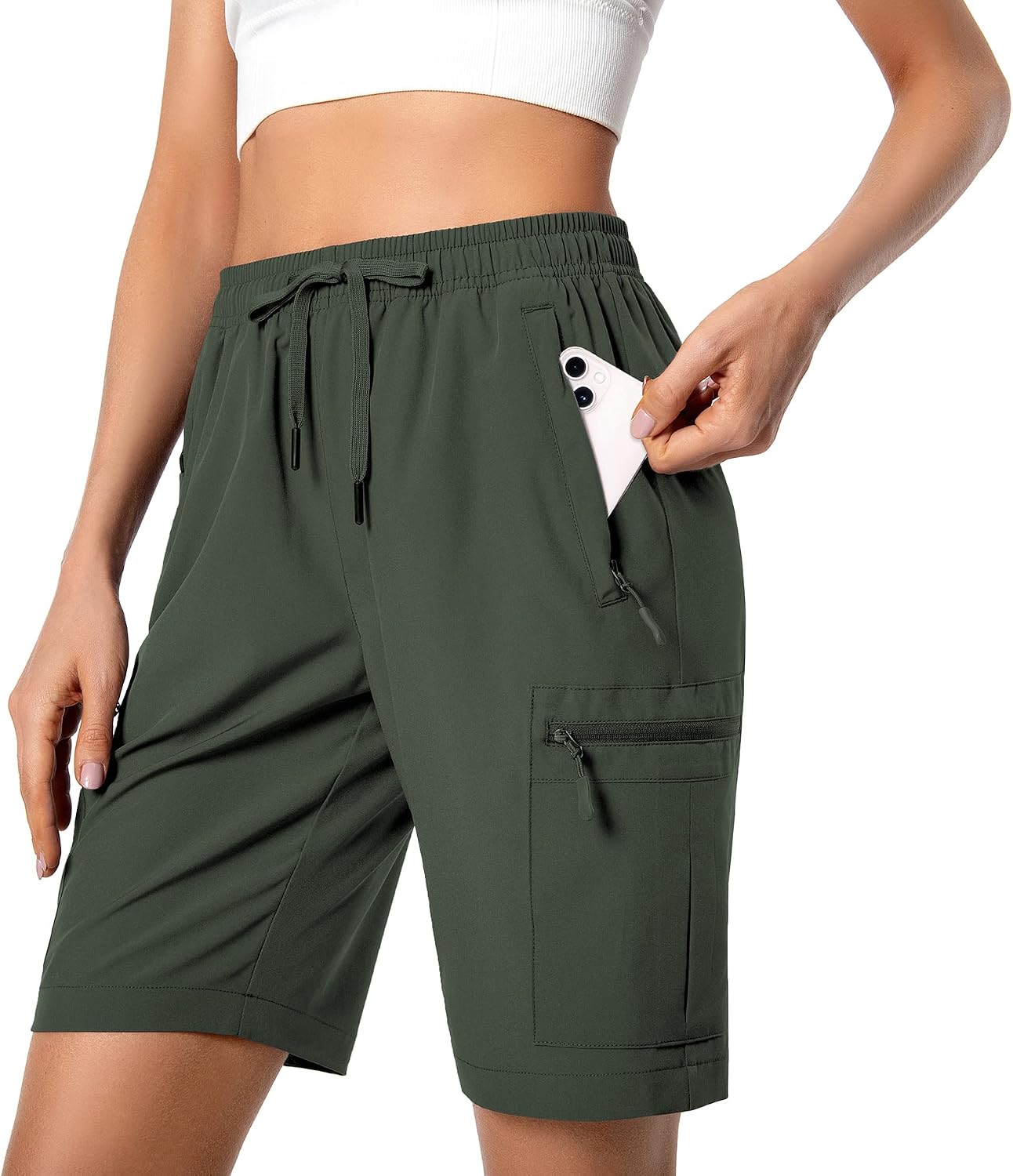 Detalle de Hugut Women's Lightweight Hiking Cargo Shorts