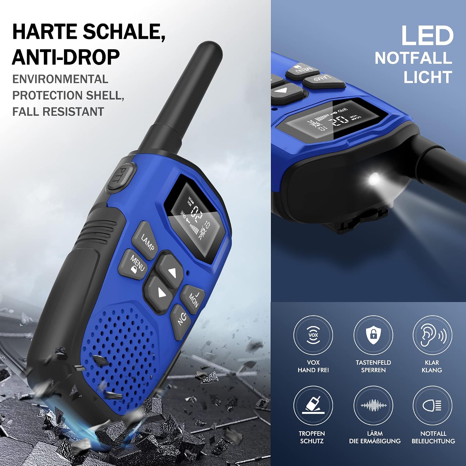 Detalle 2 de NXGKET Walkie Talkie 3er Set 5 km