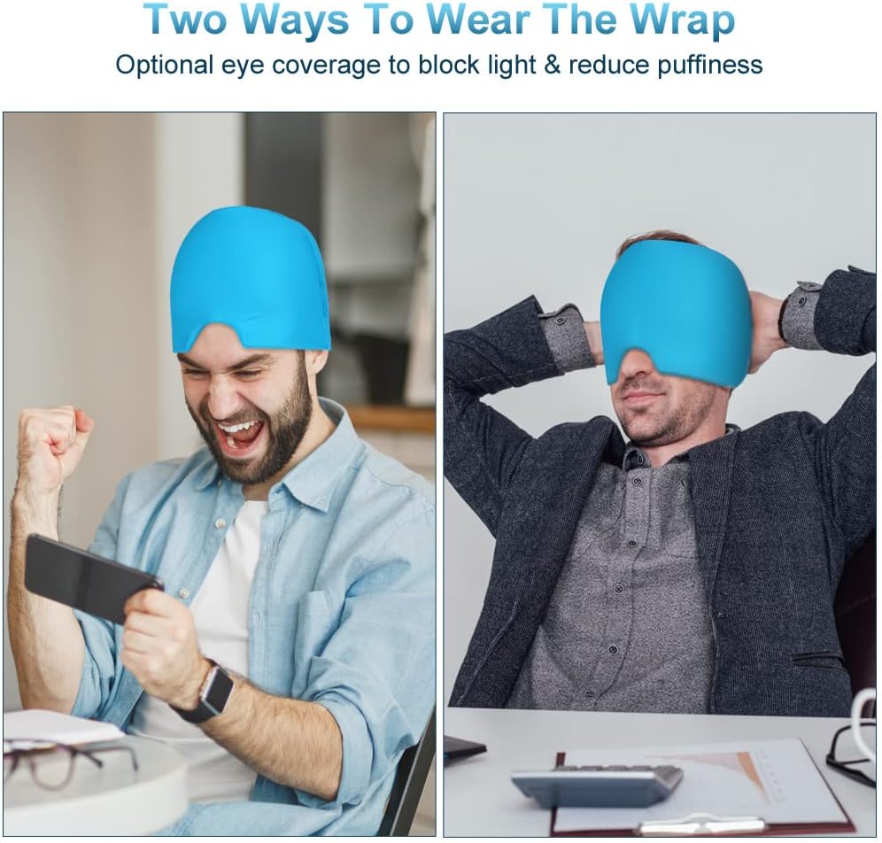 Detalle 2 de ACWOO Chapeau Migraine 180° – Bonnet de Soulagement en Gel réutilisable