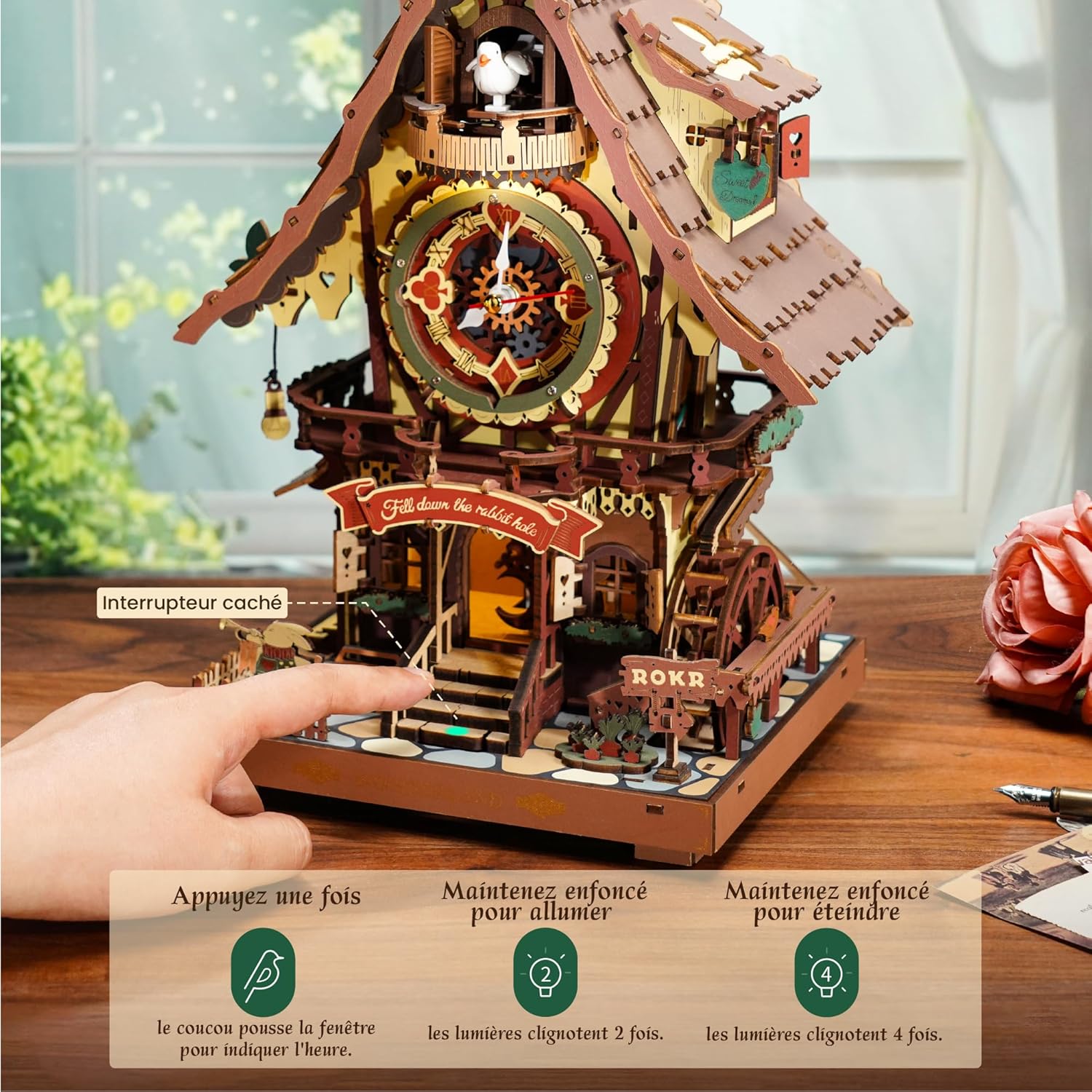 Thumbnail 5 de ROKR Puzzle 3D Horloge à Coucou – LC901C, Maquette en Bois à Construire