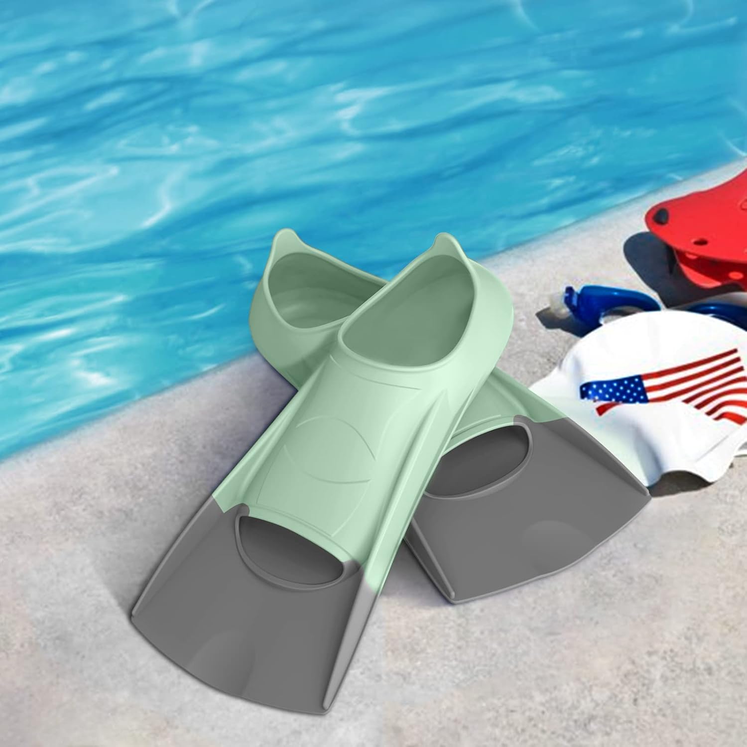 Detalle de Gintenco Swim Fins Kids & Training Swim Flippers (Travel Size) with Mesh Bag