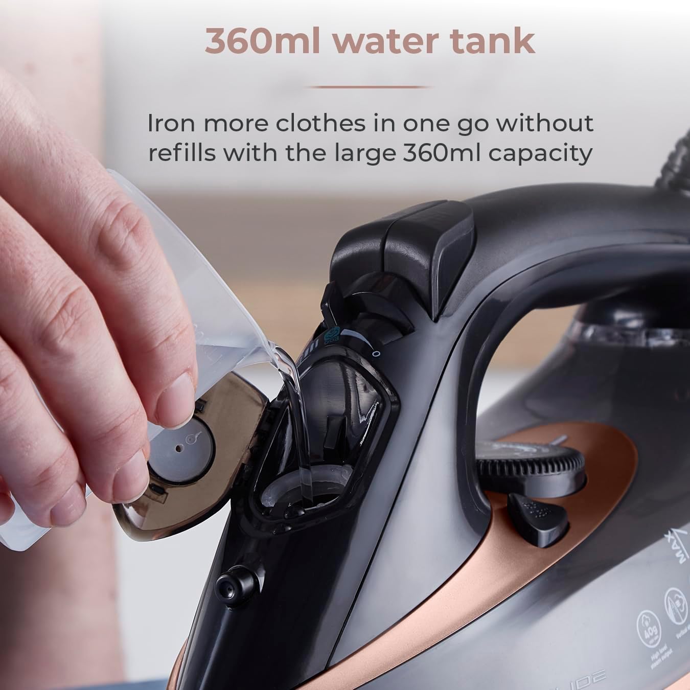 Thumbnail 4 de Tower Ceraglide Ultra Speed Iron (T22013) with Ceramic Soleplate, 3100W & Steam Boost