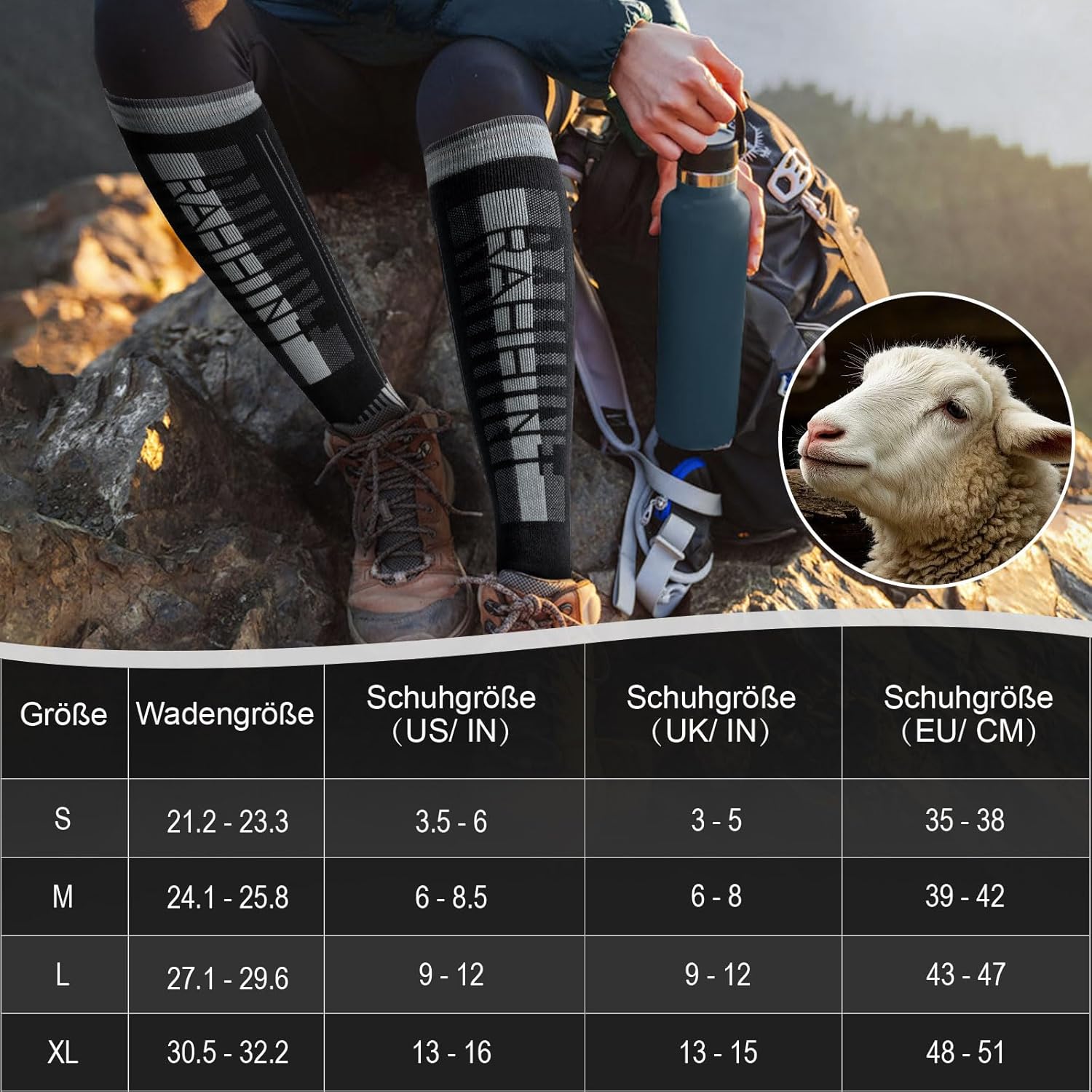 Thumbnail 5 de Rahhint Merinowolle Skisocken knielang 35–42