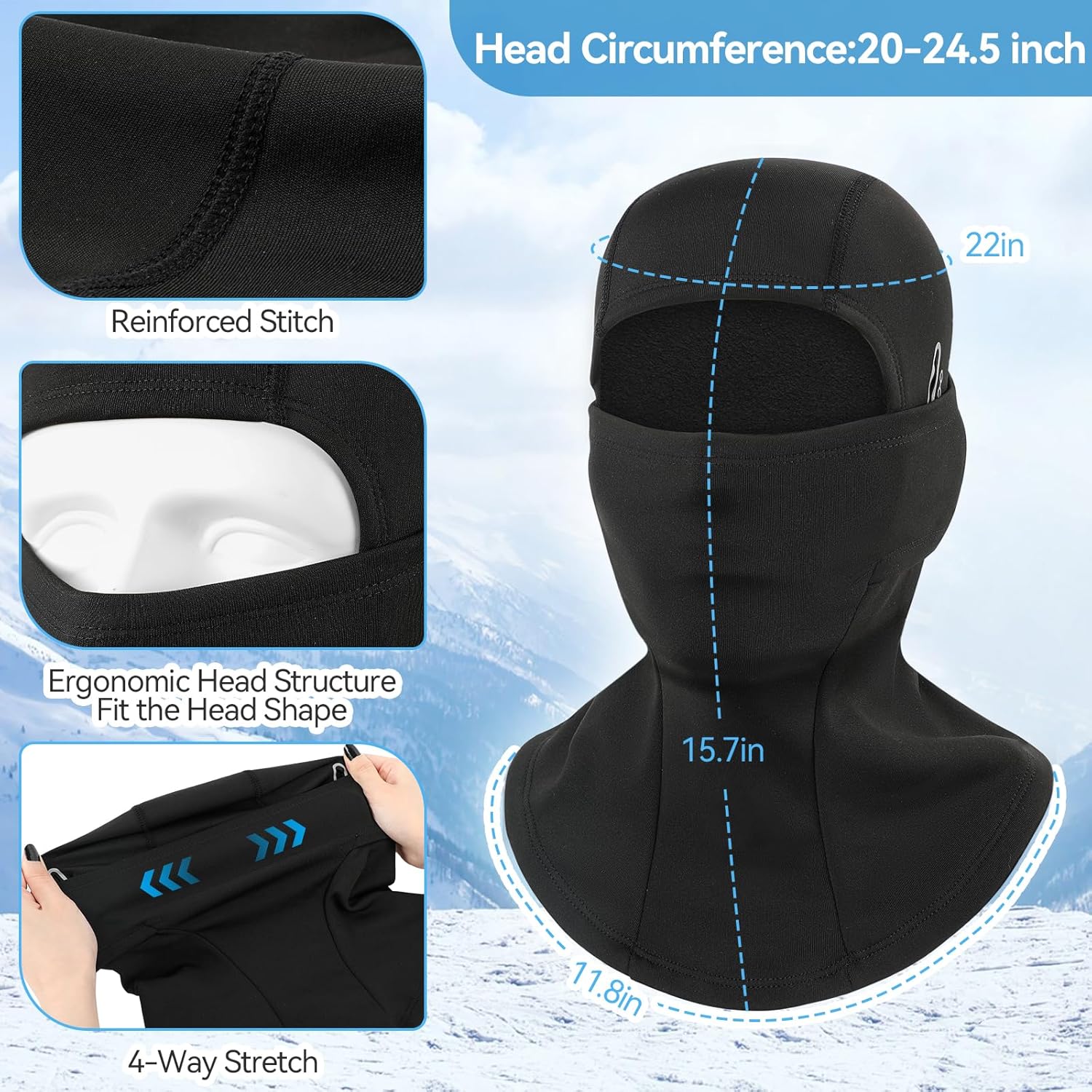Detalle 2 de GL GLENSLAVE Balaclava for Cold Weather