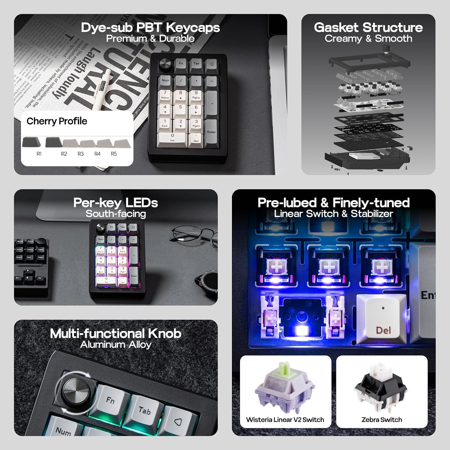 Detalle 1 de EPOMAKER EK21 VIA hot-swap numpad