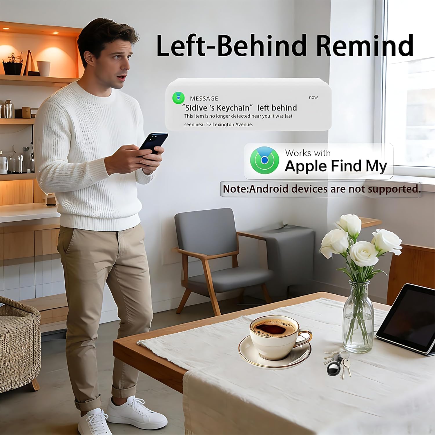 Detalle de 4 Pack Tracker Tags with Apple Find My Compatibility
