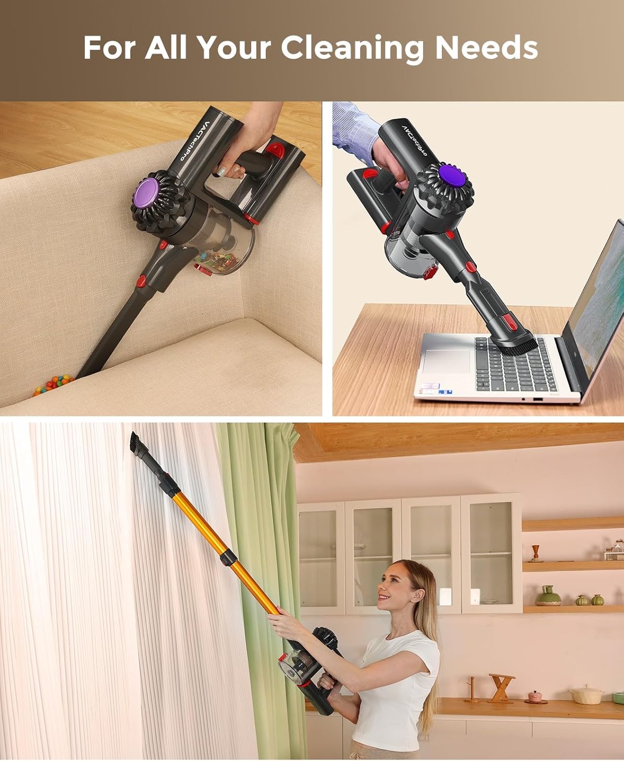 Thumbnail 4 de VACTechPro Cordless Vacuum Cleaner (35KPa/45 mins) – 6-in-1 Stick & Handheld with Detachable Battery