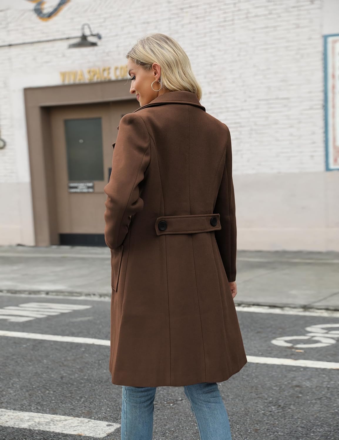 Thumbnail 2 de Wool blend mid-long coat for women