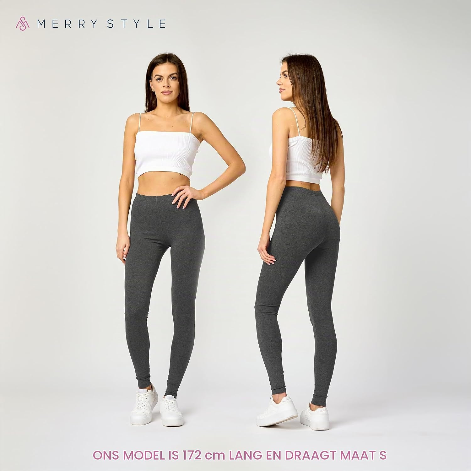Detalle 2 de Merry Style MS10-198 lange dameslegging, hoge taille en 2 stuks