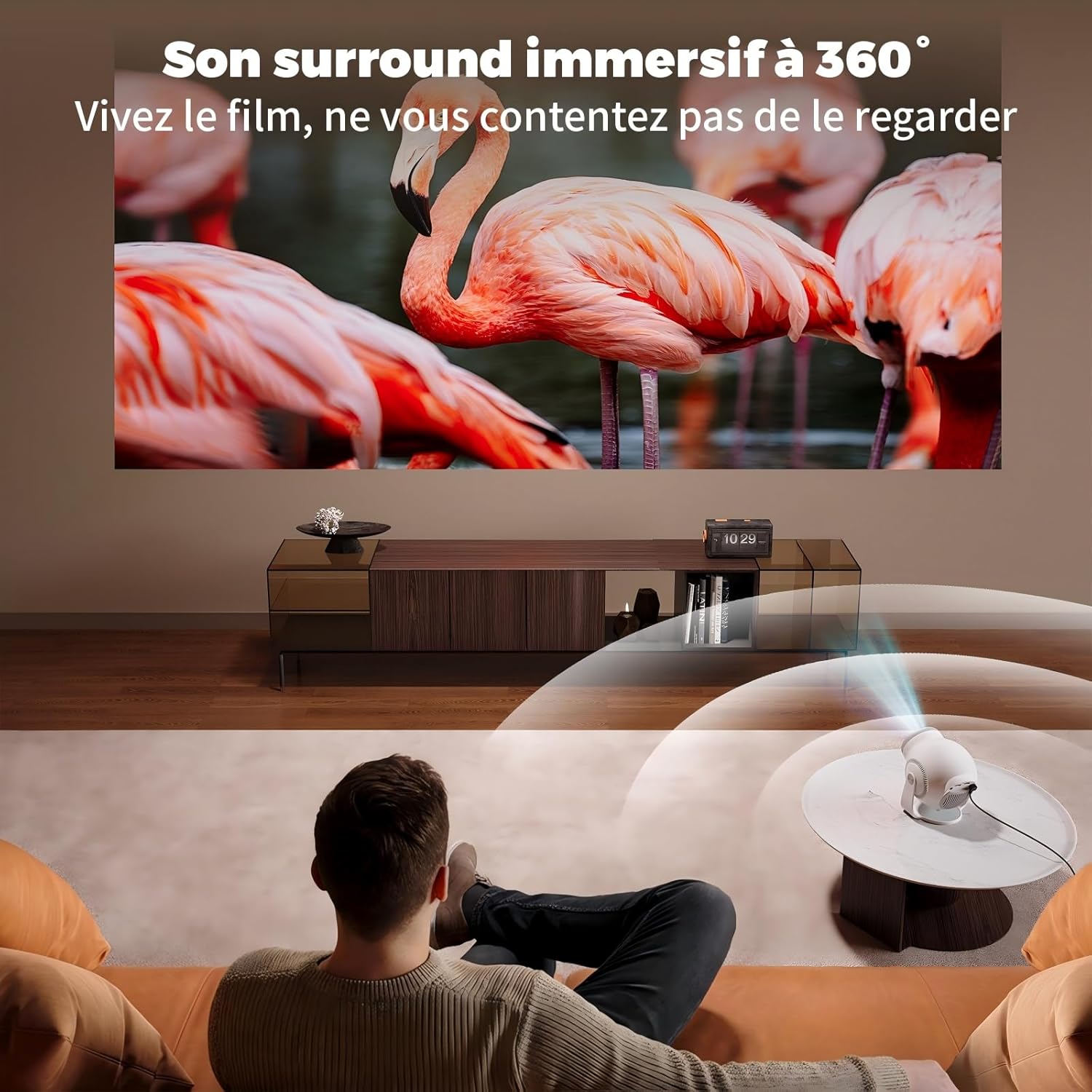 Thumbnail 3 de [App intégrée] Mini Projecteur Portable WiFi 6 et Bluetooth 5.4 – 480 ANSI Lumens, 1080P/4K
