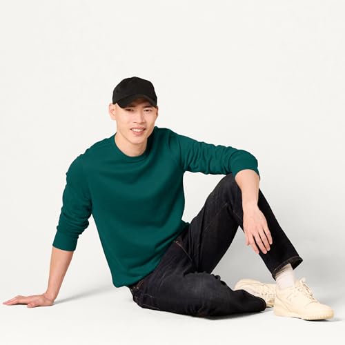 Detalle de Amazon Essentials Sweat-Shirt à col Rond en Polaire pour Homme — Vert Forêt (Grandes Tailles Disponibles)