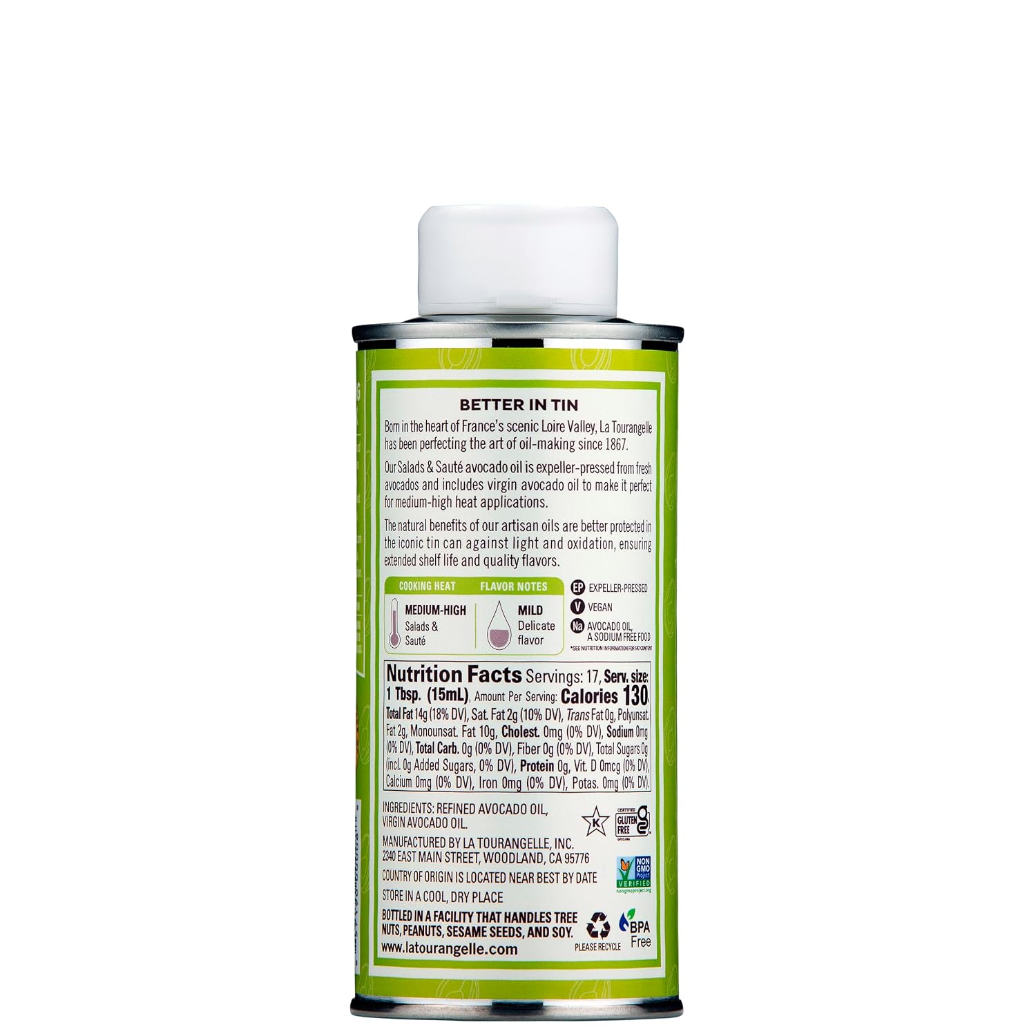 Detalle 2 de La Tourangelle 40-05-AVO-0250-CS Avocado Oil, 8.45 fl oz Blend